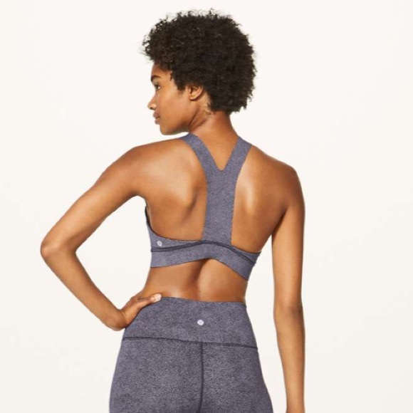 🍋 LULULEMON Fast & Free Bra - Dusky Lavender Black Size 6 - Picture 6 of 11